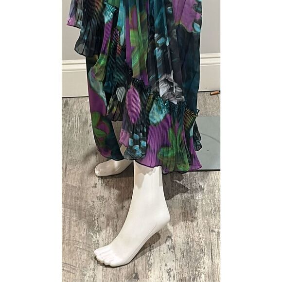 Emanuel Ungaro Asymmetrical Dress in Purple and Blue - Picture 13 of 14